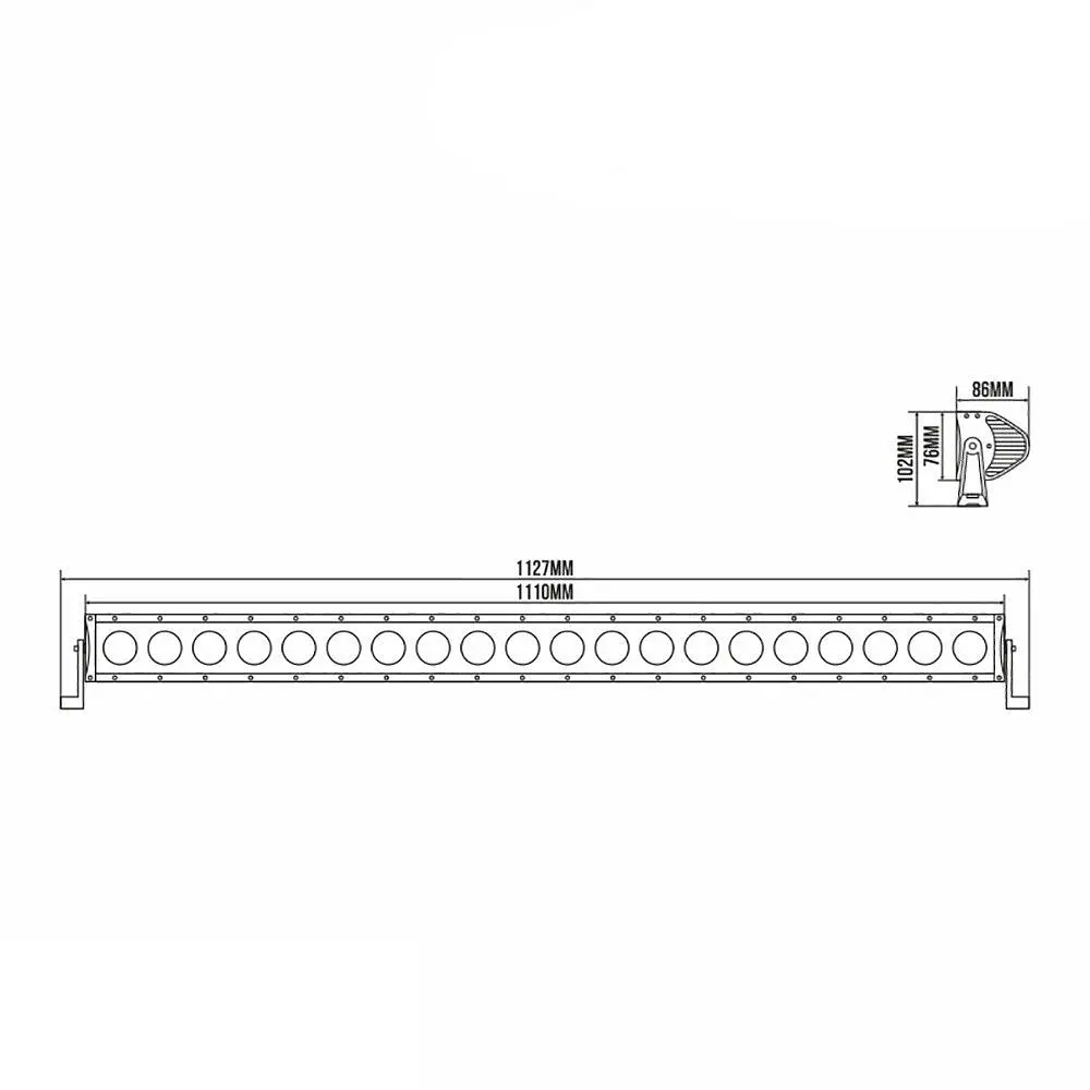 Фара-LED Балка 1110 x 86 x 76mm 200W Гнута (10W x 20) 10-30V COMBO BELAUTO (BOL2010C) - фото 3