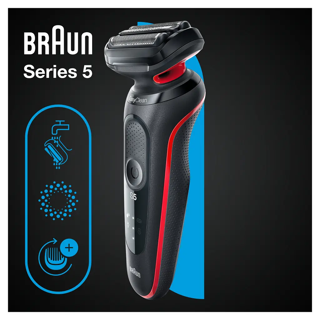 Електробритва Braun Series 5 51-R1000s BLACK / RED - фото 6