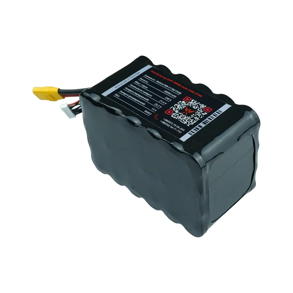 Акумулятор Phoenix drones 6S4P на елементах Molicel INR21700-P50B 20000 mAh XT90 - фото 2