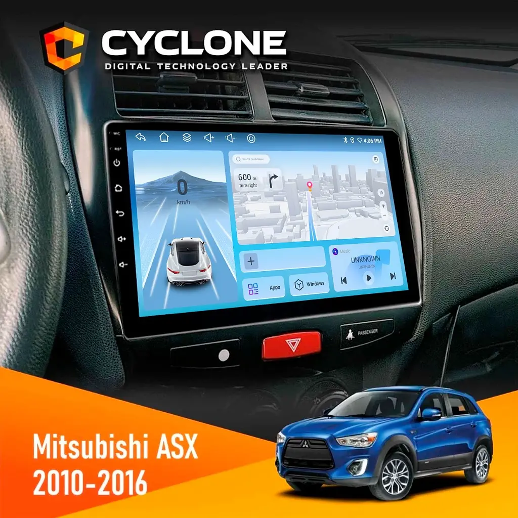 Штатна магнітола Mitsubishi ASX 2010-2016 Cyclone C10-012 4x64, DSP, 4G Cyclone (НФ-00007737)
