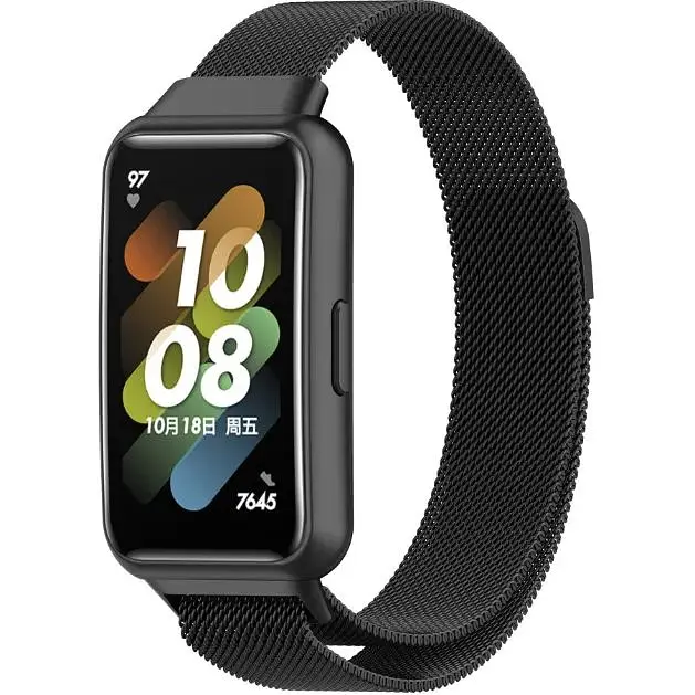 Ремінець DK для Huawei Band 7 Metal Milanese Loop Magnetic (black) - фото 2