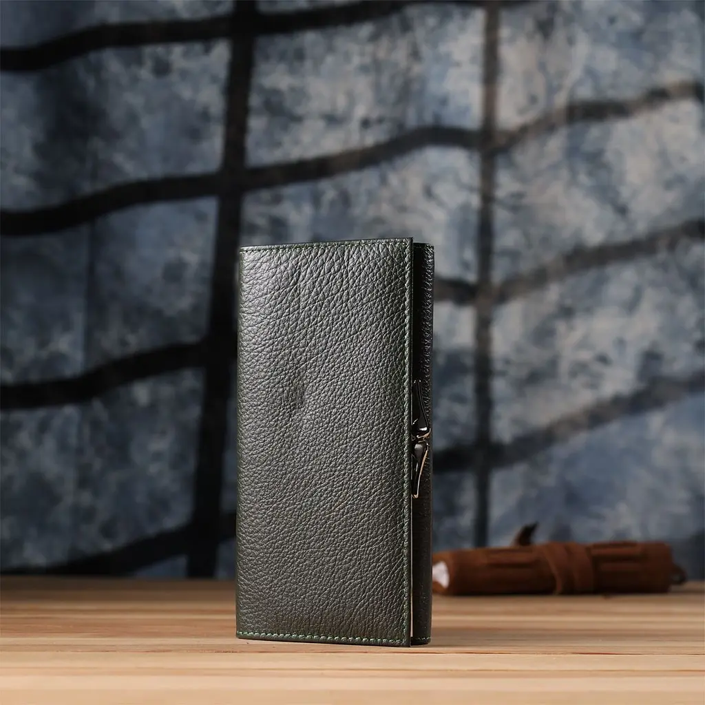 Стильний гаманець для жінок з монетницею із натуральної шкіри ST Leather 23106 зелений - фото 9