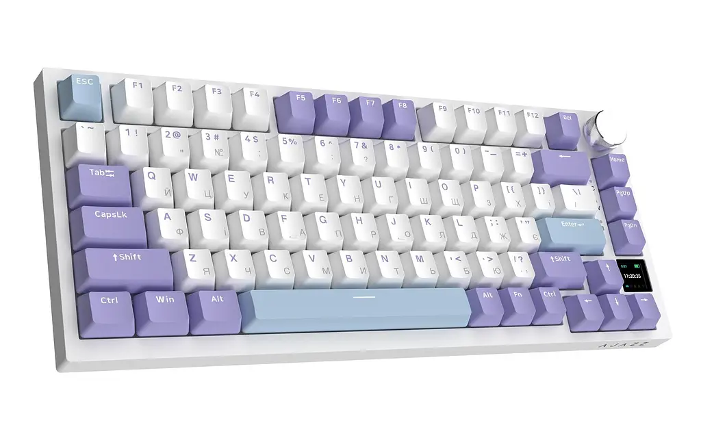 Беспроводная клавиатура Ajazz AK820 Pro Flying Fish Switch Purple RGB With Screen (AK820PRO-FF-PWB) - фото 6