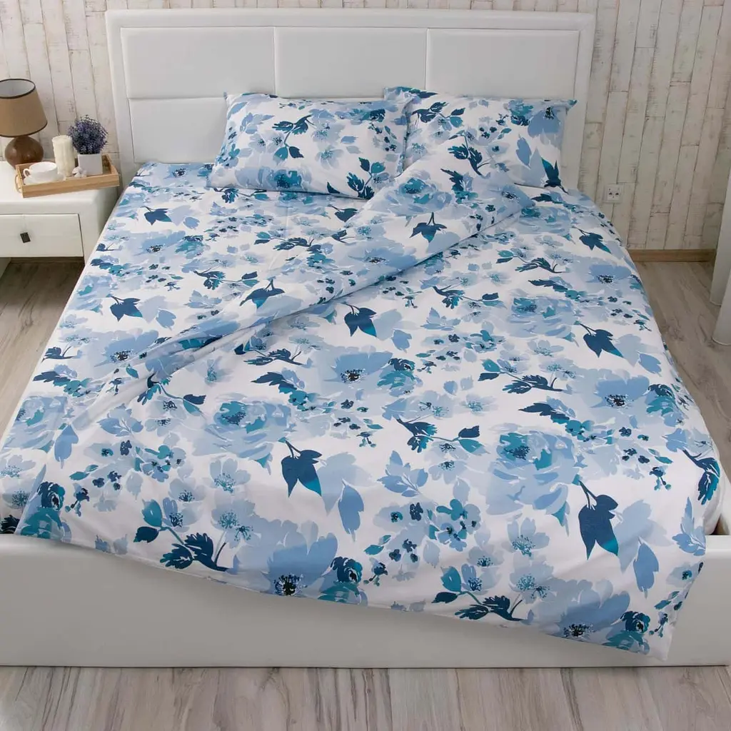 Комплект постільної білизни Руно подвійний "Blue flowers" бязь 655.114_Blue flowers - фото 3