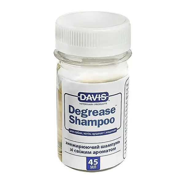 Знежирювальний шампунь Davis Degrease Shampoo Девіс Дегріс для собак і котів 45 мл (DGRSR45)
