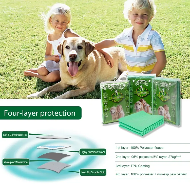 Багаторазові преміум пелюшки для собак MY TURF reusable and Washable pet mat 2 шт. 90х104 см - фото 6