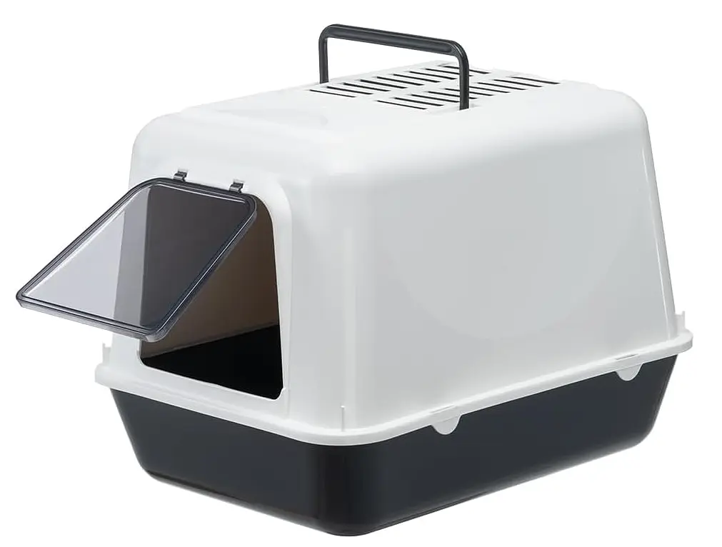 Закритий туалет для котів Ferplast Clear Cat 20 чорний 55x40x38 см 72053199 - фото 4