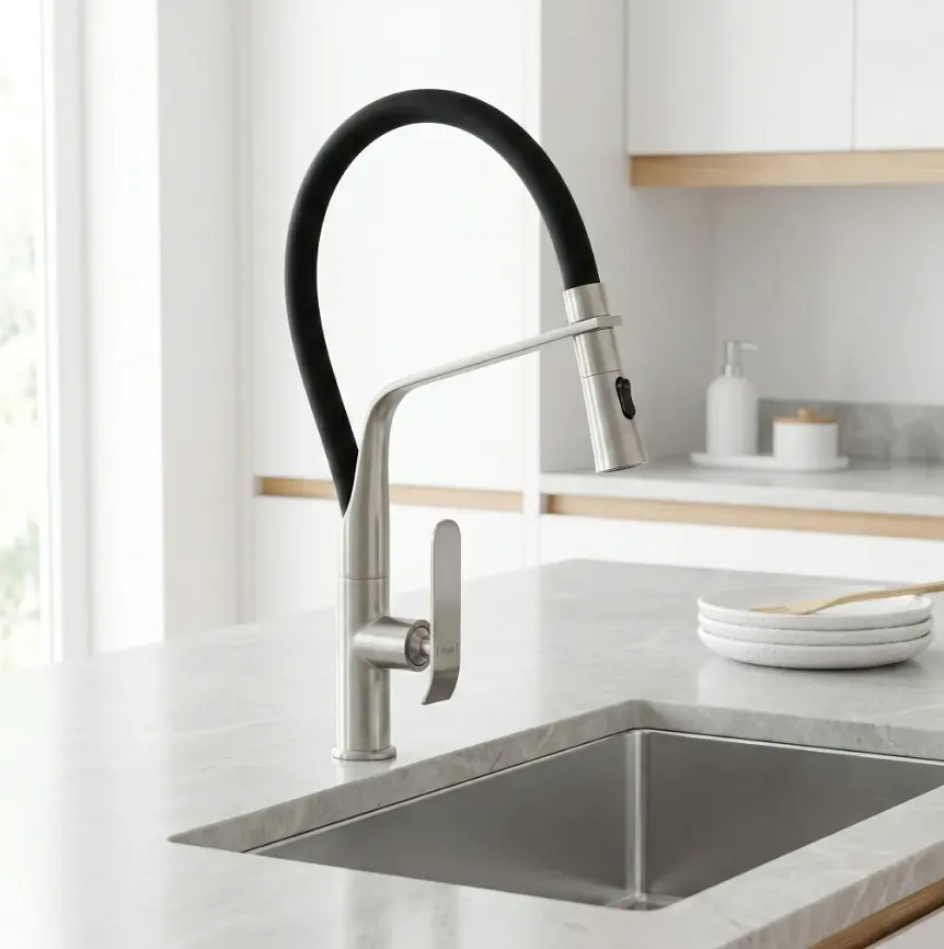 Змішувач для кухні Rea Castor із гнучким виливом black nikiel brushed REA-B4322 - фото 3