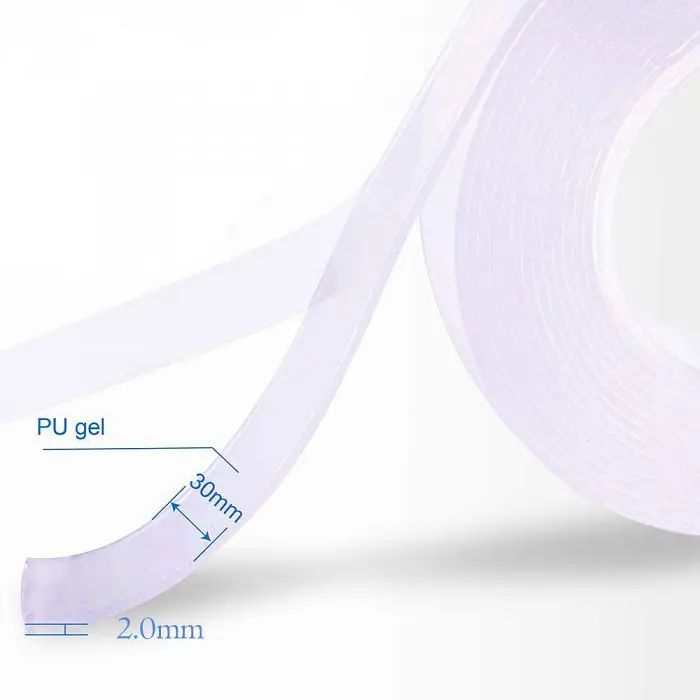 Стрічка клейка двостороння багаторазова Mindo Ivy Grip Tape 5 м, прозора, ширина 30 мм - фото 2