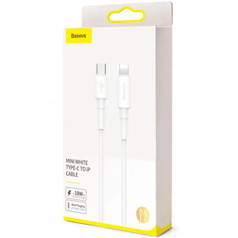 Кабель Baseus Mini Cable Type-C to Lightning 18W 1m CATLSW-02 White - фото 4