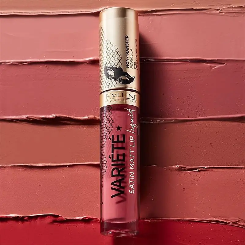 Рідка помада для губ Eveline Cosmetics Variete Satin Matt Lip 06 Strawberry Cocktail 4,5 мл - фото 4