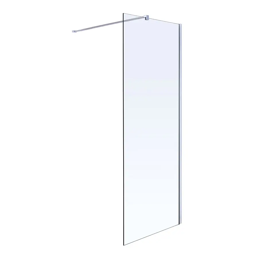 Душова стінка Volle Walk-In 100x190 + профіль + кріплення 18-08-100+18-01-01+18-05D-100, прозорий