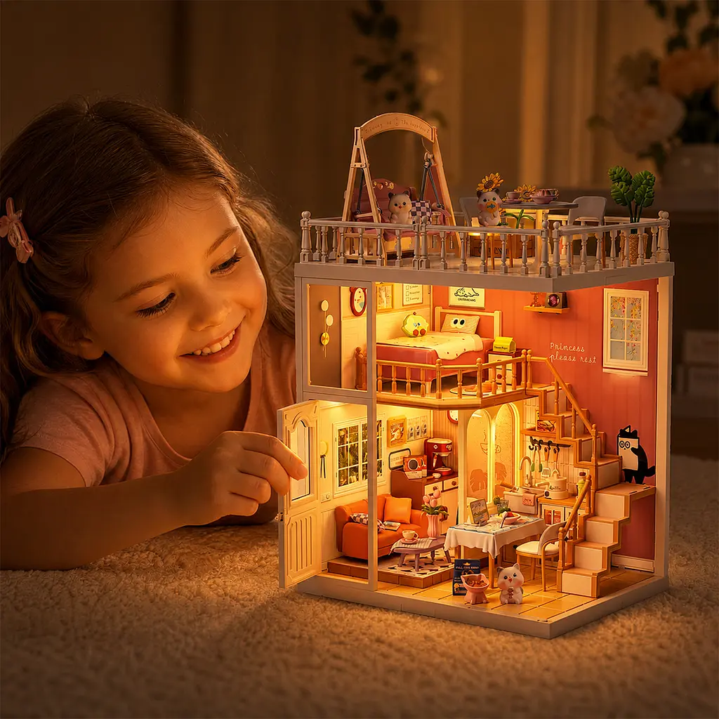 Конструктор-румбокс Mini House серії Вілла - Дім мрії з підсвічуванням (8013) - фото 6