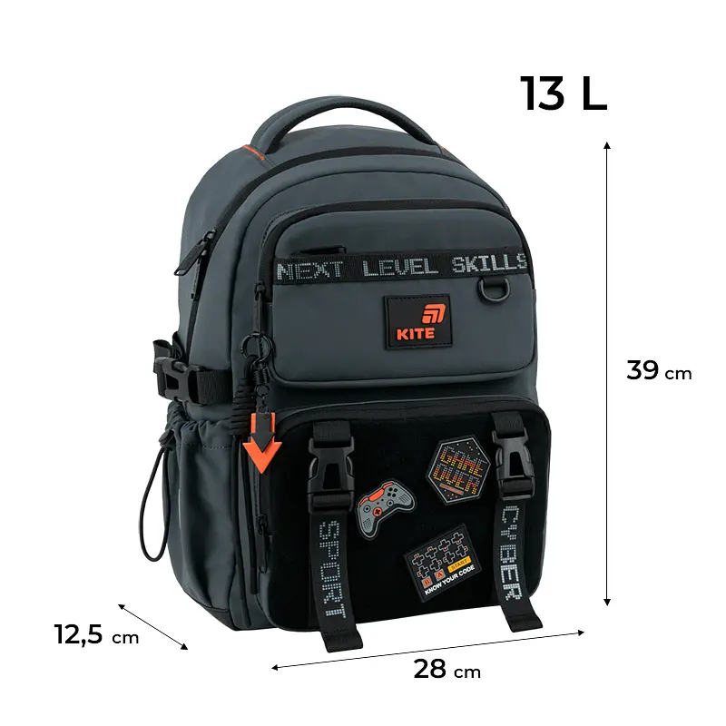 Рюкзак Kite Education 1022 Game Zone Сірий (K26-1022M-3) - фото 3