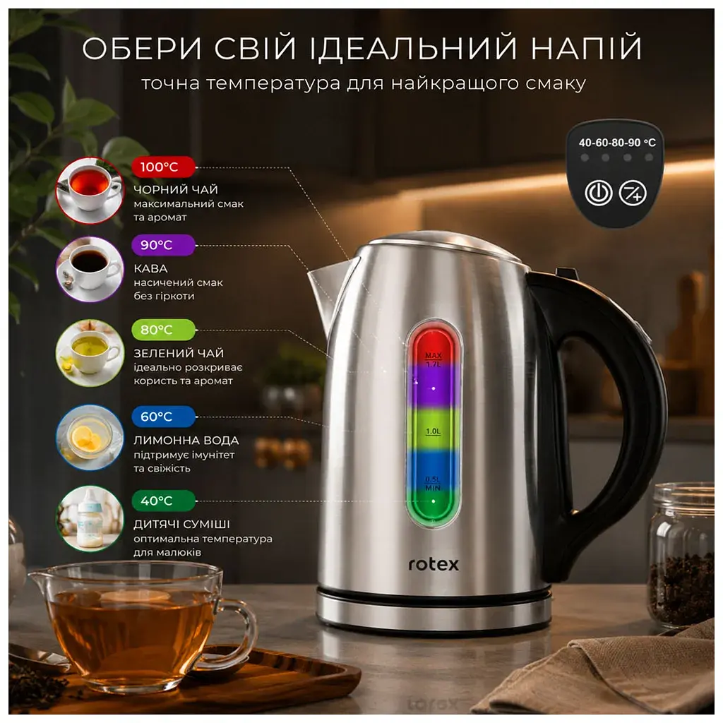 Електрочайник Rotex RKT78-S Smart - фото 2