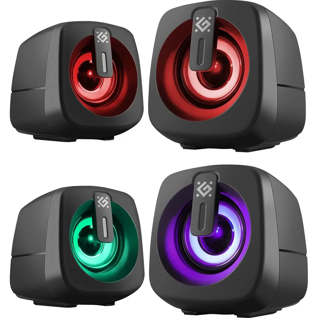 Акустическая система 2.0 Defender J1, 6Вт, подсветка, USB, черная (65961) - фото 2
