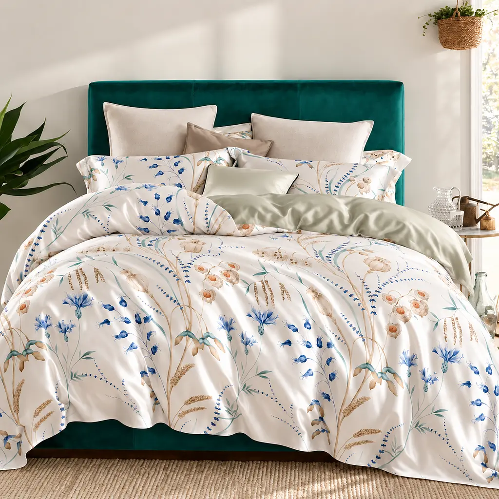Комплект постільної білизни Love You Botany Сімейний 160×220×2 см тенсель 300TC сірий (ly63050)