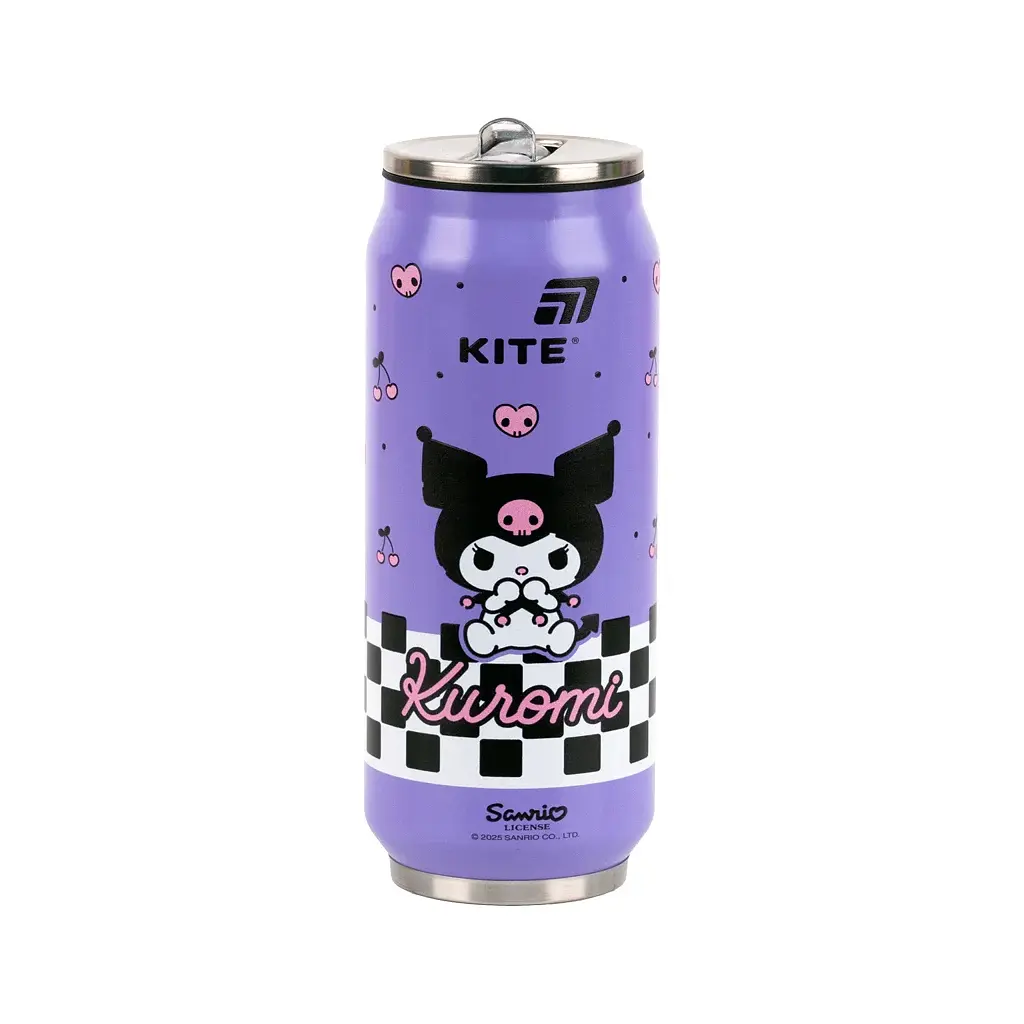 Поїльник-непроливайка Kite Kuromi термочашка з трубочкою, 500 мл (HK25-1264)