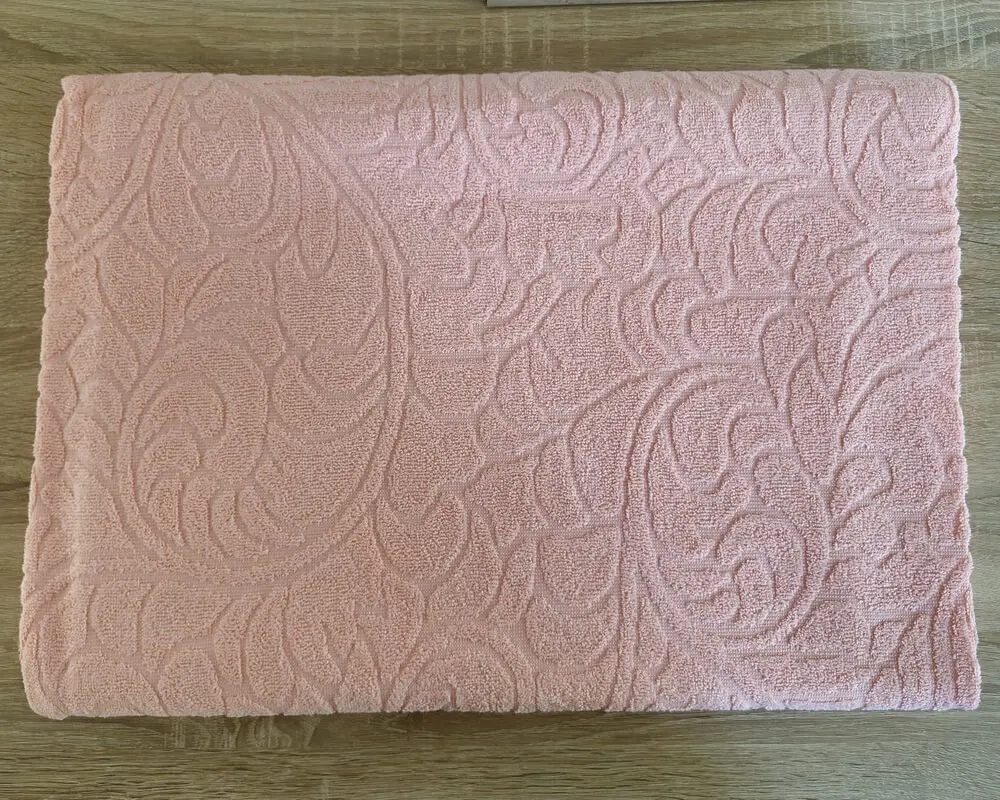 Простирадло махрове жакардове Parisa Home 200х220 щільність 400 г/м2 персикове - фото 2