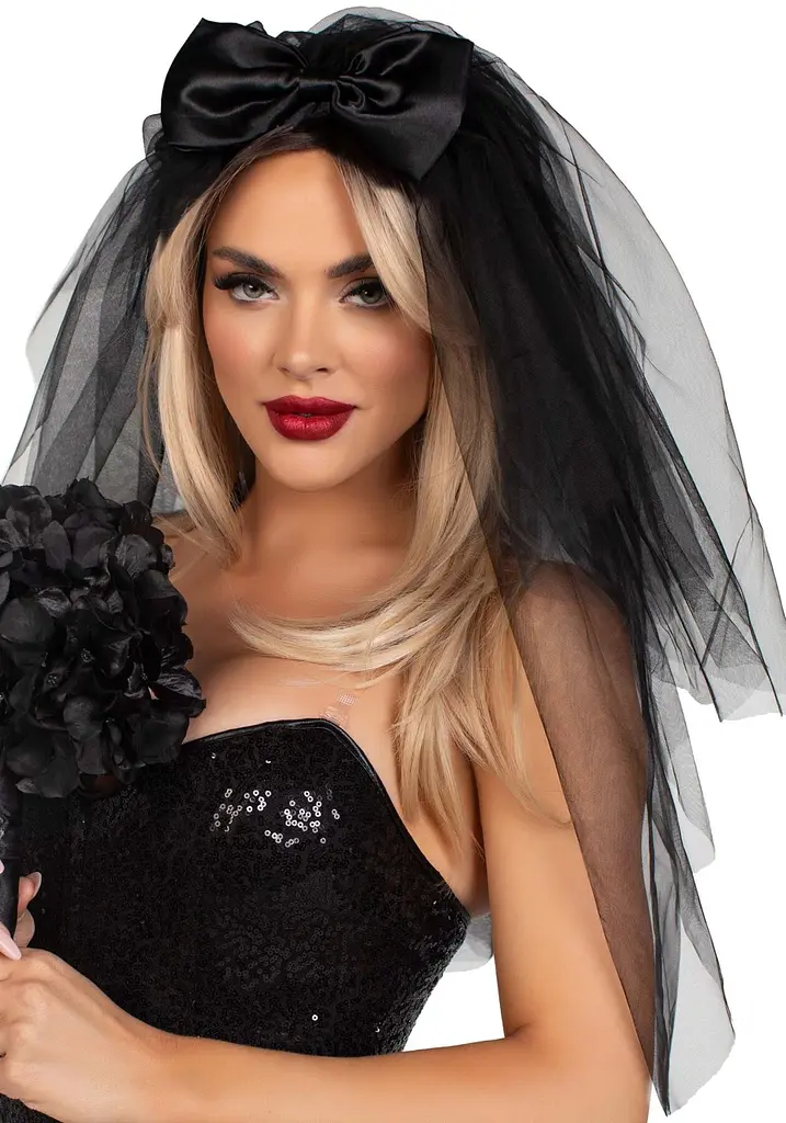 Фата нареченої Leg Avenue Tiered bridal veil O/S Black - фото 3