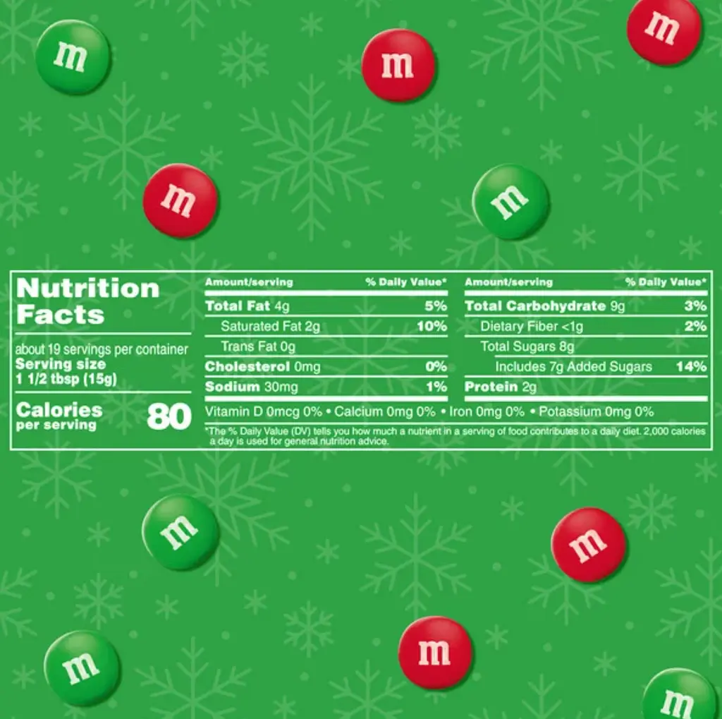 Драже M&M's Minis Peanut Butter Milk Chocolate Red & Green Christmas Candy Baking Bits 283 г - фото 9