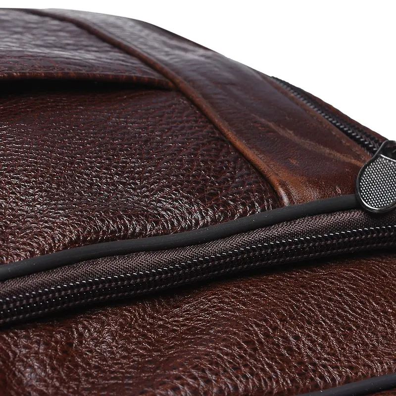 Чоловіча сумка Borsa Leather K18450 23x20x6 см Коричневий (10843) - фото 5