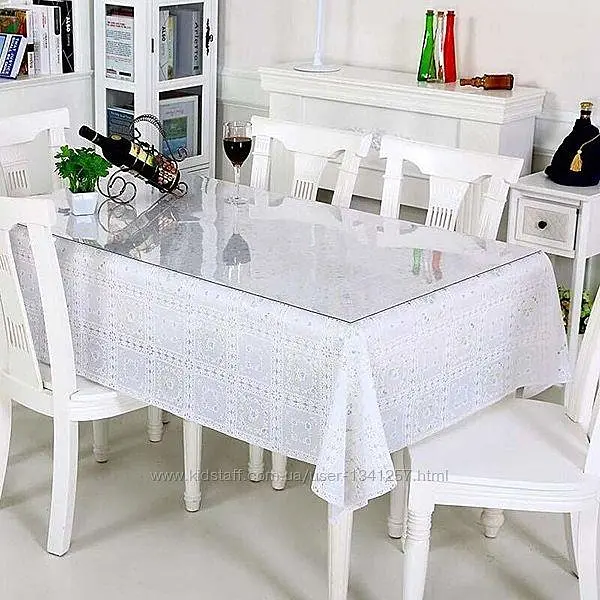 Мягкое стекло силиконовая скатерть на стол Soft Glass Защита для мебели (3.7х1.2 м) толщина - 2.0мм Прозрачное - фото 2