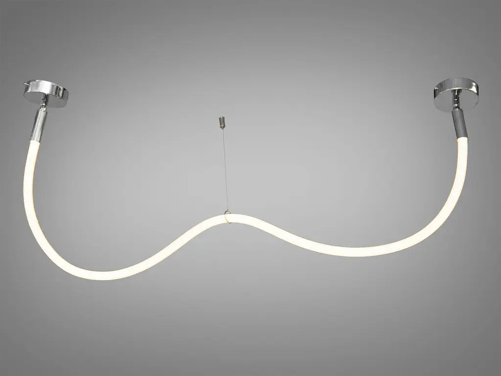 Стельова люстра LED Diasha 9610-1500CH Мотузка, 17W, срібна, сучасний стиль для вітальні, кухні, офісу - фото 2