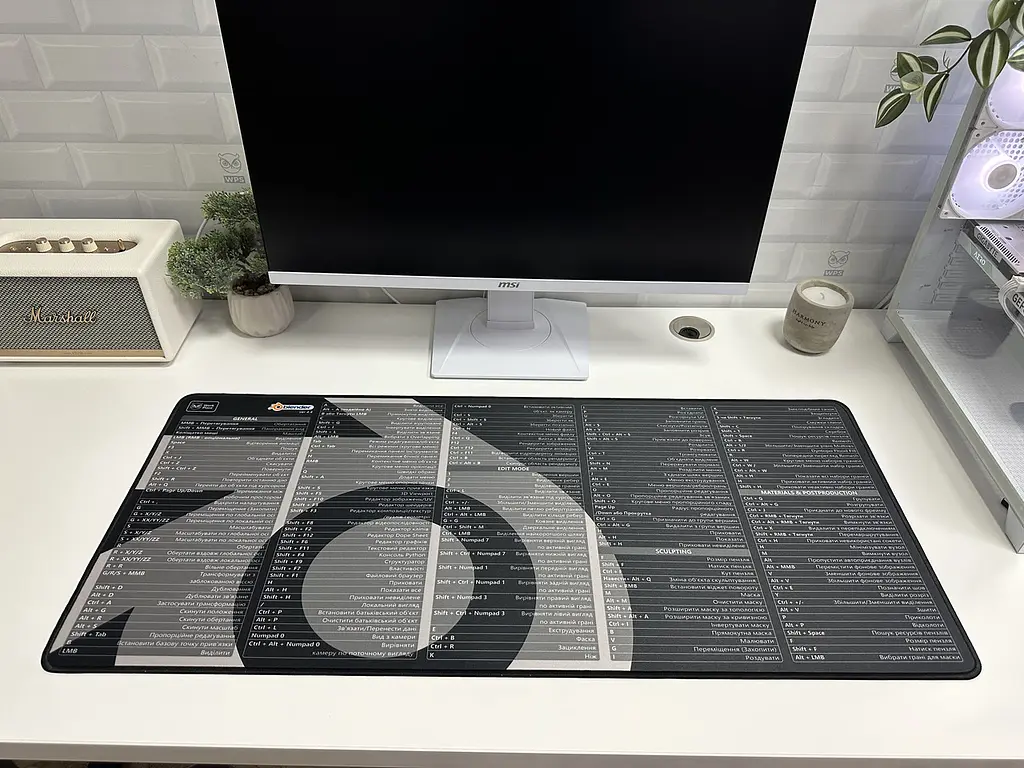 Великий килимок для мишки WorkPlaceShop Поєднання клавіш Blender 800 x 300 мм - фото 6
