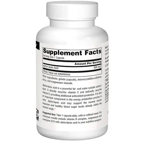 Альфа-ліпоєва кислота Alpha Lipoic Acid 600 mg 30 капсул Source Naturals vit0006600 - фото 2