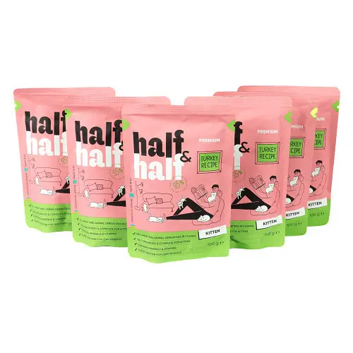 Набор влажных кормов Super Cat Half&Half "5+1" для котят, кусочки с индейкой в желе, паучи, 6 шт*100 г - фото 3