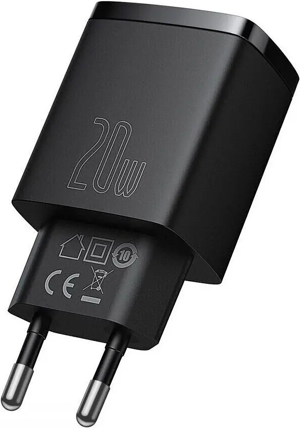 Зарядний пристрій Baseus Compact Quick Charger U+C 20W EU black (CCXJ-B01) - фото 5