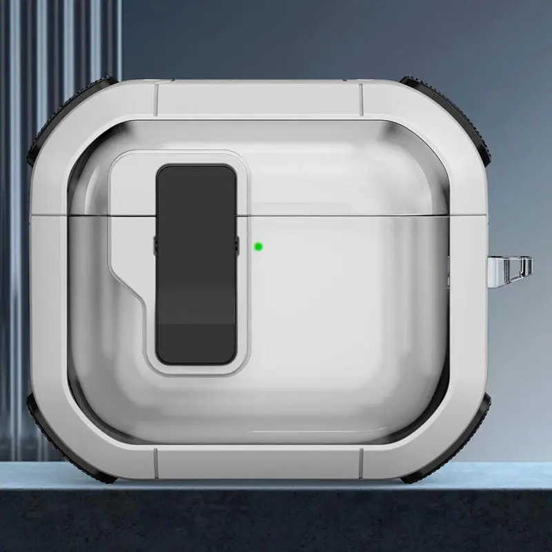 Футляр протиударний Locking Button для навушників Airpods 3 White - фото 2
