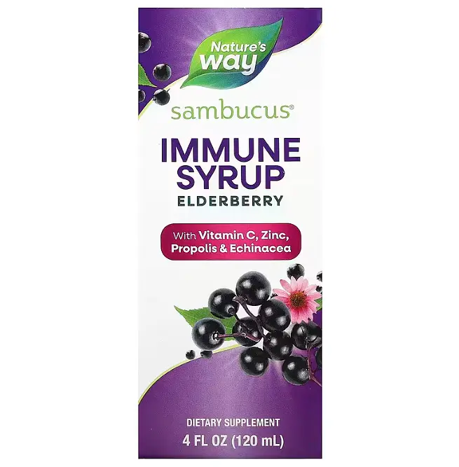Чорна бузина, Sambucus, Immune Syrup, Elderberry, 120 мл Nature's Way vit0002472
