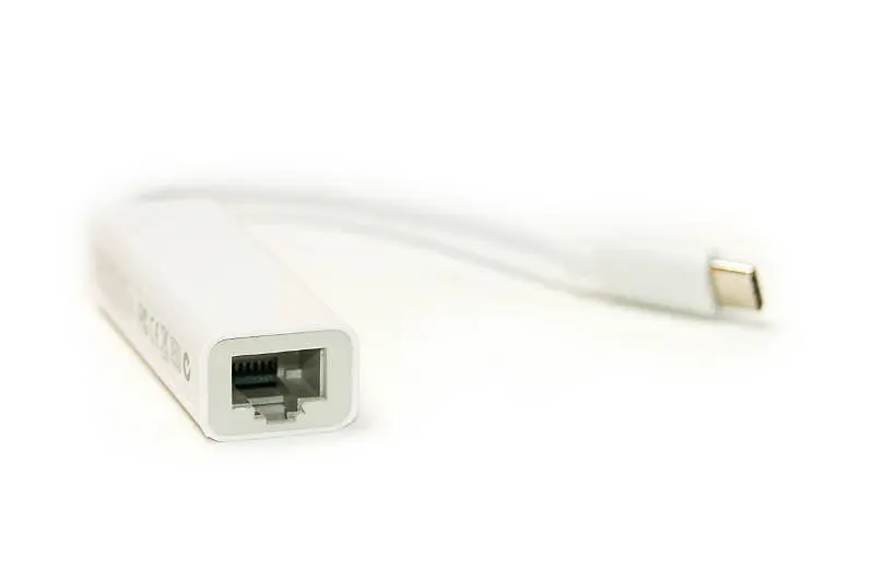 Адаптер PowerPlant Type-C-RJ-45 LAN 1000 Мбіт перехідник 0.12 м - фото 2