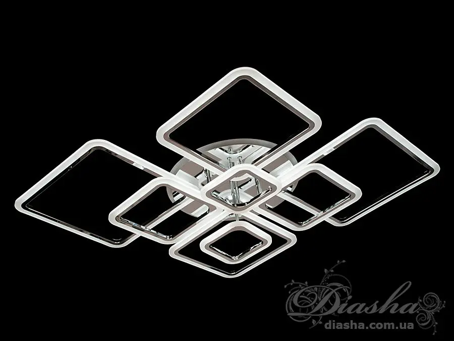 Люстра стельова LED Diasha A8160/8HR, 235W, 3200K-6500K, хром, хай-тек стиль