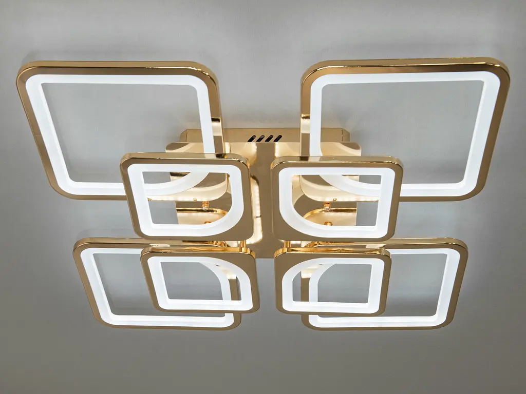 Стельова LED-люстра Diasha 8060/4+4G 135W, Ø60x14 см, 3 кольори світла, диммер, пульт - фото 4