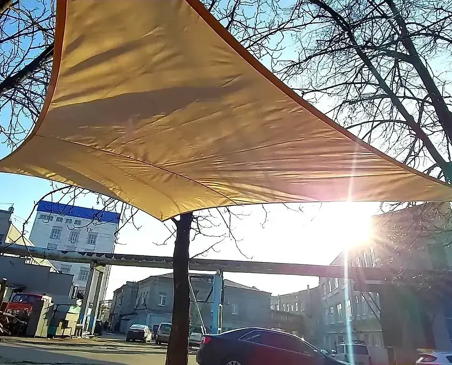 Тент навіс затіняючий водонепроникний прямокутний 3х4м Оксфорд (Бежевий) - фото 7