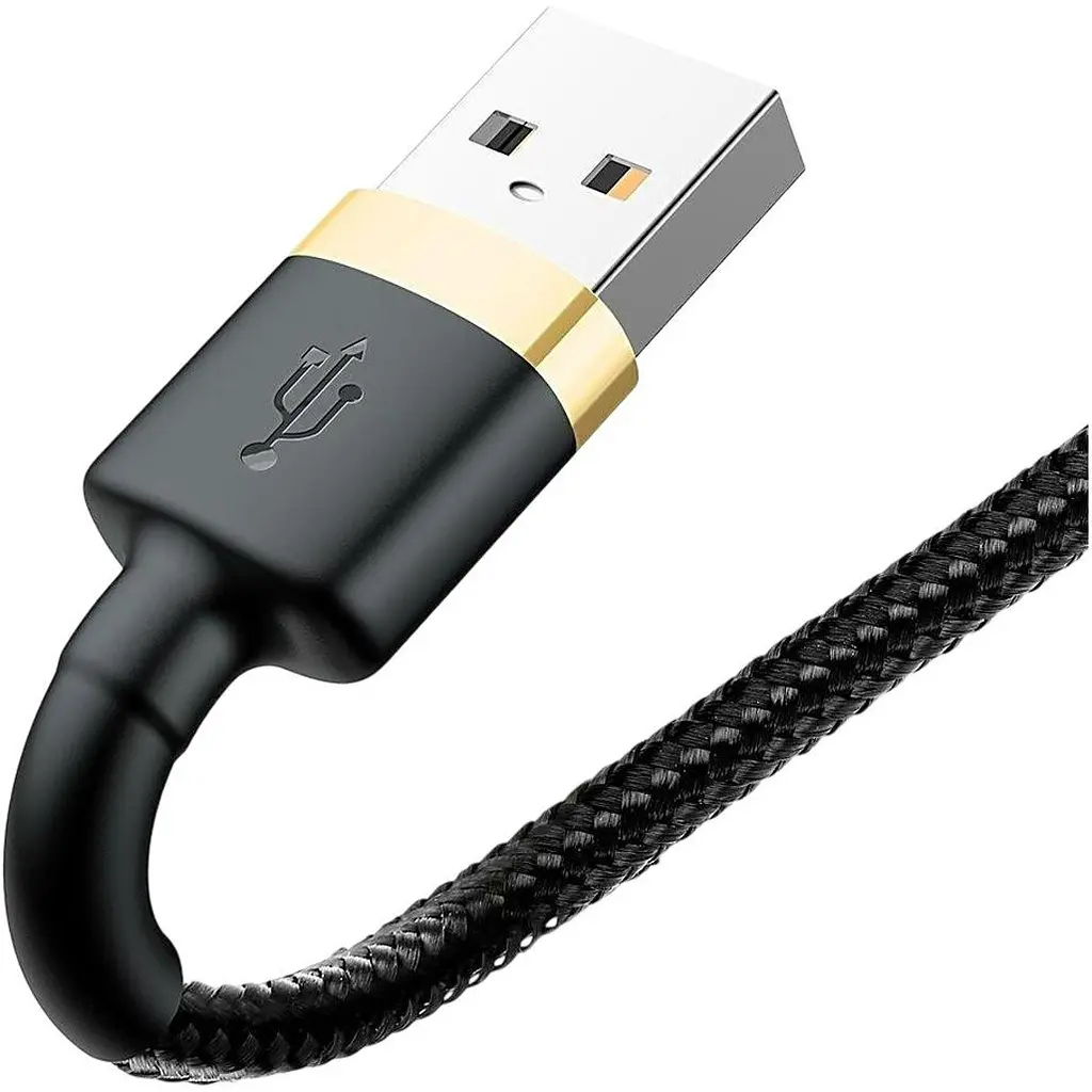 Кабель Baseus Cafule USB-A to Lightning 2m Black/Gold (CALKLF-CV1) [169521] - фото 7