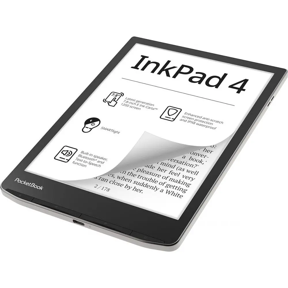 Електронна книга з підсвічуванням PocketBook 743G InkPad 4 Stundust Silver (PB743G-U-CIS) - фото 4