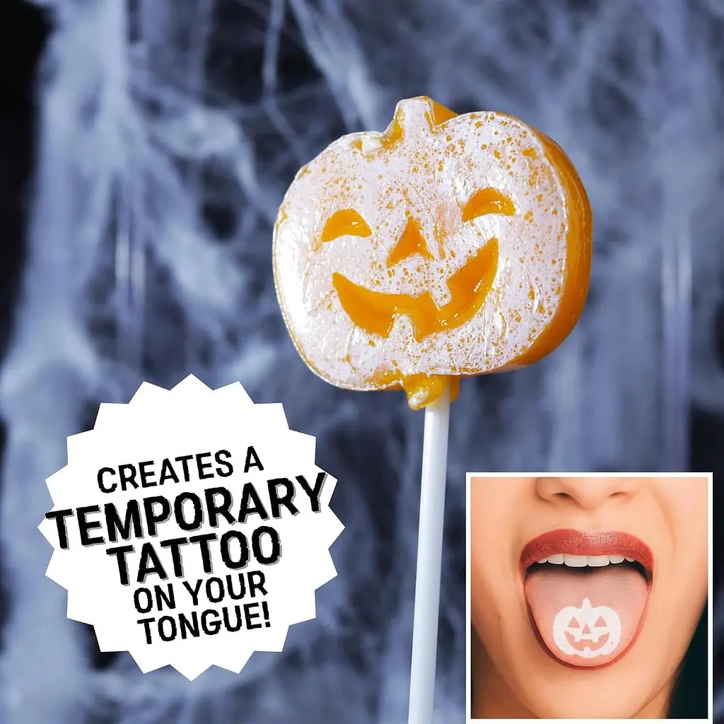 Льодяник на паличці Halloween Pumpkin Tattoo Lollipop 1шт, 12г - фото 5