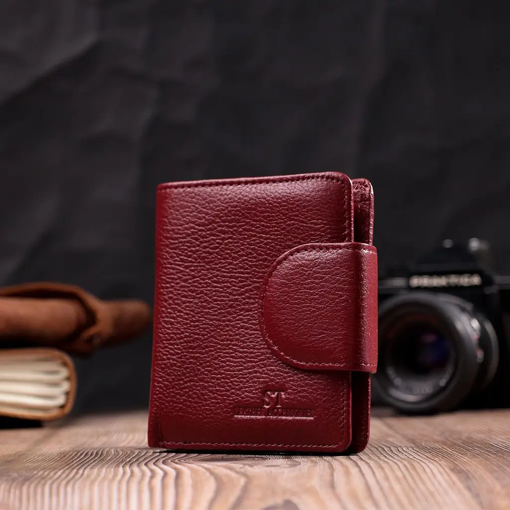 Жіночий гаманець вертикального типу із натуральної шкіри ST Leather 22452 бордовий - фото 7