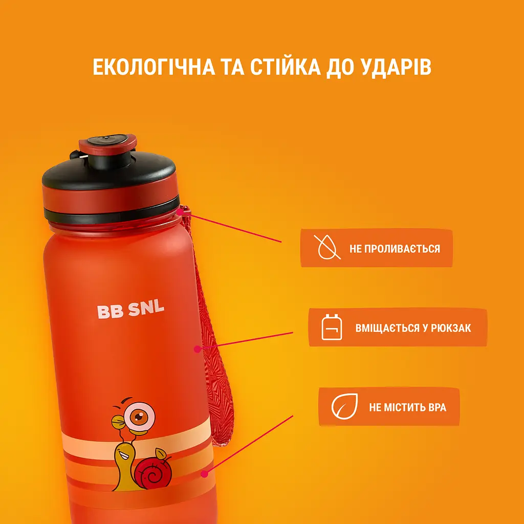 Бутылка для воды BB SNL Little Fruit Lover 650 мл красная - фото 4