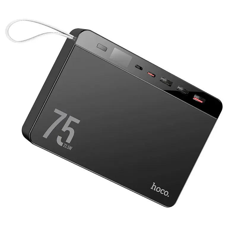 Зовнішній акумулятор HOCO J94 Overlord 22.5W fully compatible power bank(75000mAh) Black (6931474779175) - фото 3
