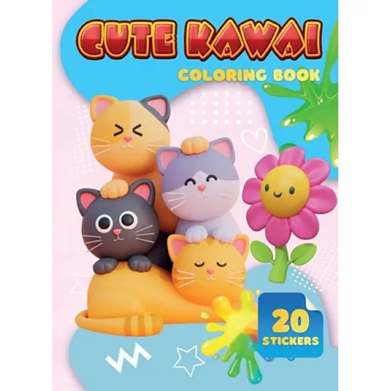 Дитяча розмальовка Cute Kawai А06012505 20 наліпок А4
