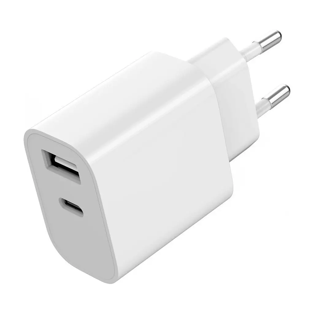 Зарядний пристрій Gembird 1xUSB-A+1xUSB-C 5V/2.4A (12W) white (TA-UC-2AC12-01) - фото 2