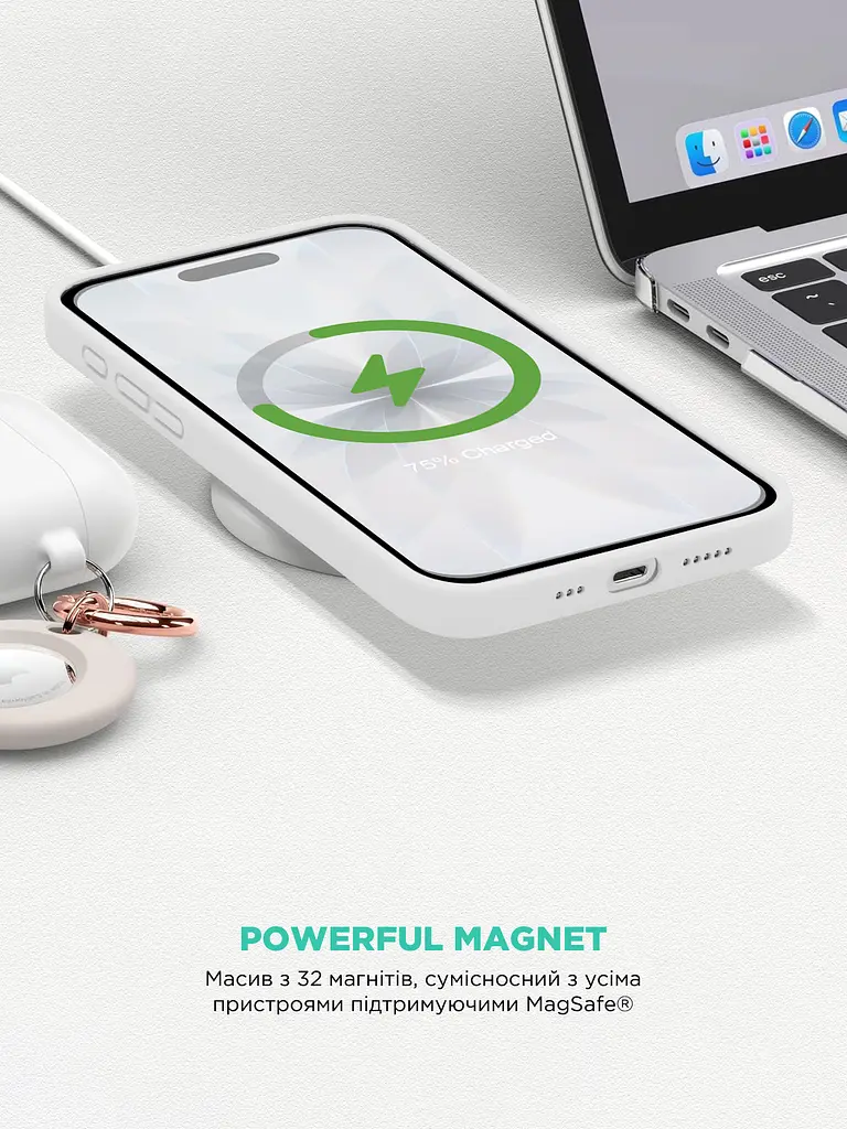 Силиконовый чехол с MagSafe для Apple iPhone 17, ICON2 MagCase, белый, противоударный, панель с мягкой подкладкой, защита всего корпуса, поддержка беспроводной зарядки, совместим с защитными стеклами и пленками, ArmorStandart (ARM86673) - фото 8