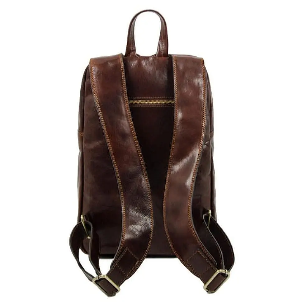 Большой кожаный рюкзак Time Resistance 30х43х15 см sum0028433 - фото 9
