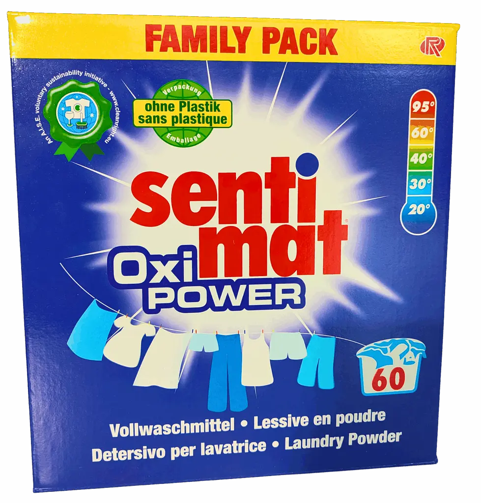 Пральний порошок Sentimat Oxi Power 3.3 кг – 60 прань з потужною формулою Oxi Power - фото 2