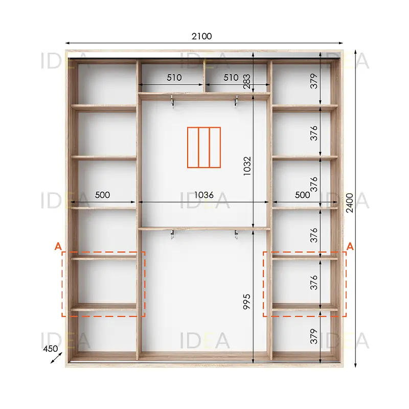 Шафа-купе Idea серія 3 210 x 45 x 240 см Дуб сонома - фото 2